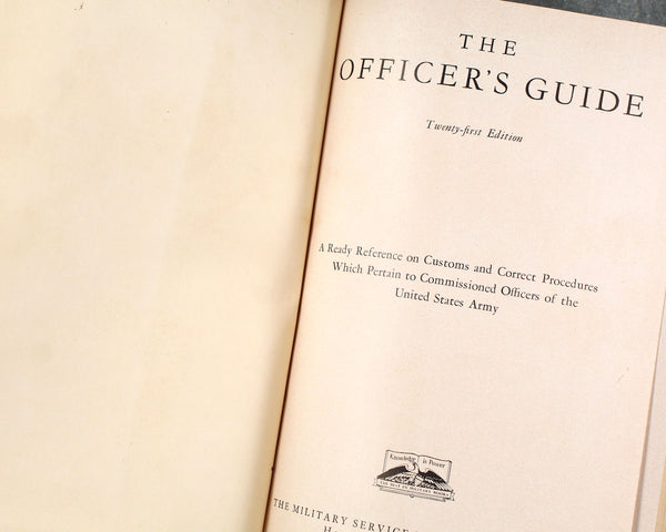 The Officer's Guide | 1955 21st Edition | Source Book for U.S. Army Officers | Military Reference Book