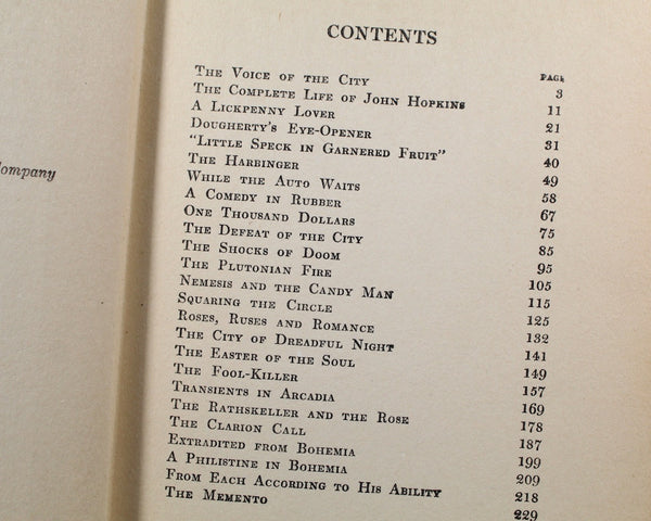 The Voice of the City: Further Stories of the Four Million by O. Henry | 1912 Antique Book of Short Stories