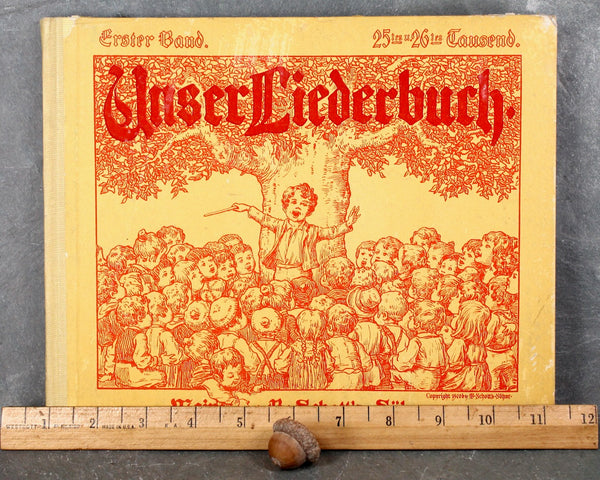 RARE & STUNNING! Unser Liederbuch (Our Songbook) | 1900/1902 German Children's Song Books | Set of 2 | B. Schott's Shut, Mainz