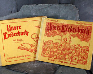 RARE & STUNNING! Unser Liederbuch (Our Songbook) | 1900/1902 German Children's Song Books | Set of 2 | B. Schott's Shut, Mainz