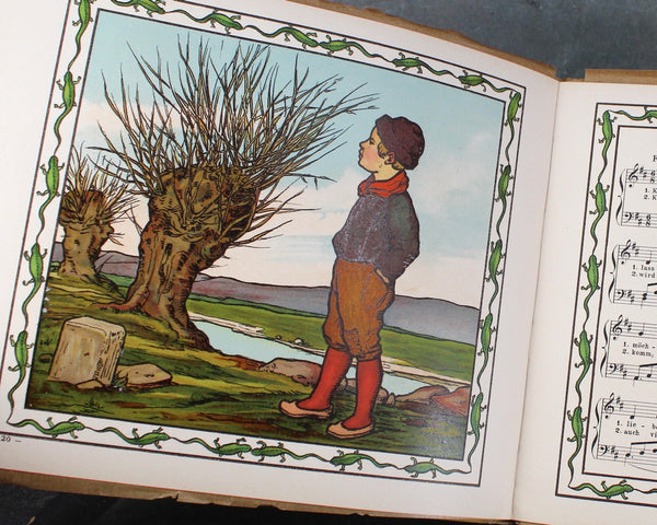 RARE & STUNNING! Unser Liederbuch (Our Songbook) | 1900/1902 German Children's Song Books | Set of 2 | B. Schott's Shut, Mainz