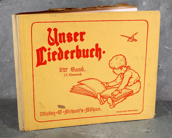 RARE & STUNNING! Unser Liederbuch (Our Songbook) | 1900/1902 German Children's Song Books | Set of 2 | B. Schott's Shut, Mainz