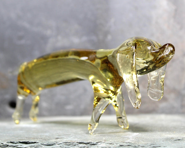 Venetian Style Pulled Glass Dachshund | Hand Crafted Glass Sculpture Dachshund | Dog Lover