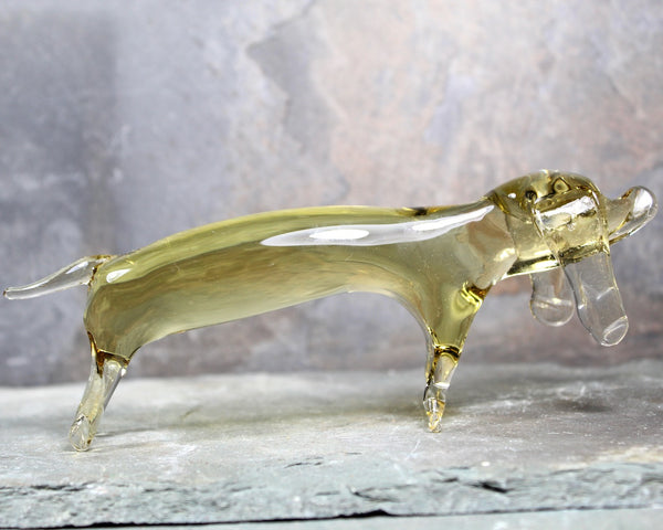 Venetian Style Pulled Glass Dachshund | Hand Crafted Glass Sculpture Dachshund | Dog Lover