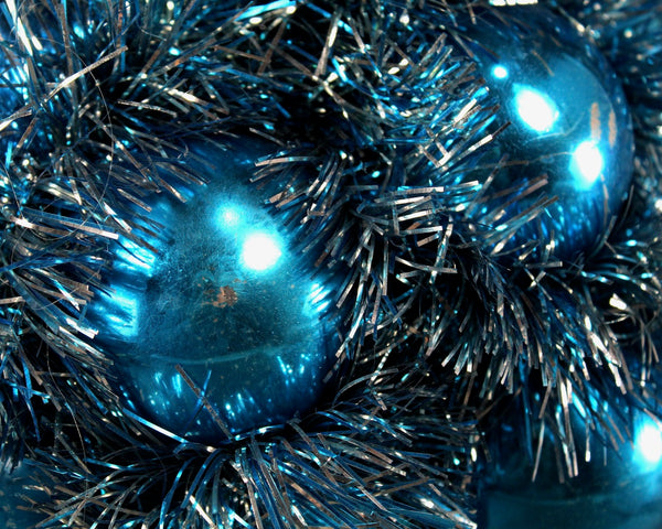 RARE & GORGEOUS! Vintage Blue Christmas Globe | Blue Glass Ornament Christmas Decor | Vintage 1960s Mod Christmas