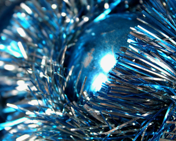 RARE & GORGEOUS! Vintage Blue Christmas Globe | Blue Glass Ornament Christmas Decor | Vintage 1960s Mod Christmas