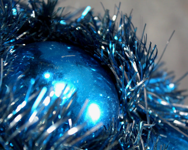 RARE & GORGEOUS! Vintage Blue Christmas Globe | Blue Glass Ornament Christmas Decor | Vintage 1960s Mod Christmas