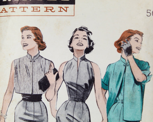 1950s Butterick #6895 Dress Pattern | Size 14/Bust 32" | COMPLETE Cut Pattern in Original Envelope