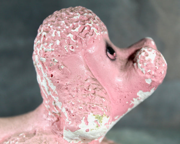 Carnival Chalkware Pink Poodle | Carnival Chalkware Dog | Vintage Clay Poodle | Vintage Pink Poodle