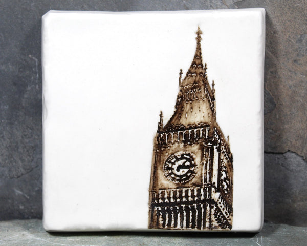 Stoneware Decorative Tiles - Your Choice of Empire State Building, Big Ben, and the Leaning Tower of Pisa | RH Stoneware | Circa 1990s