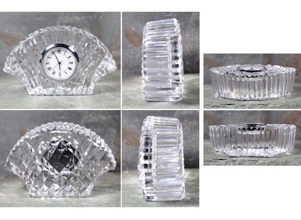 Fan Shaped Crystal Small Clock | Tudor England Crystal with Quartz Clock Face | UntestedFunction | Fan Shaped Clock