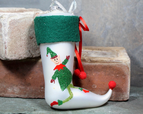 Glass Christmas Stocking Ornaments, Circa 1990s - Set of 2 Vintage Christmas Ornaments