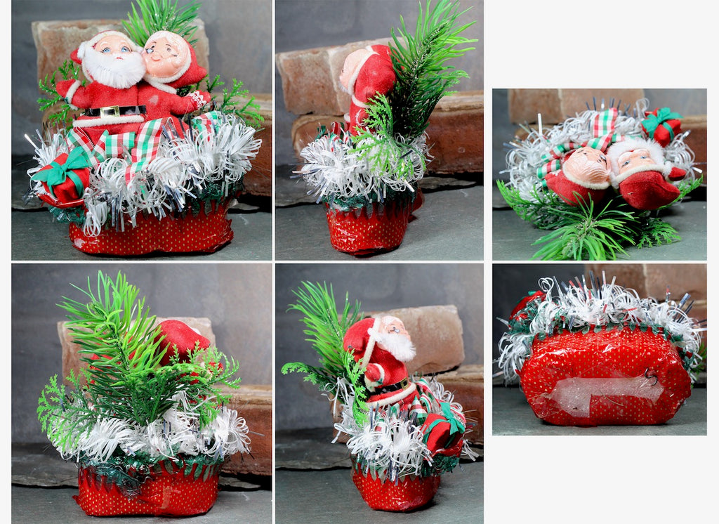 Vintage Christmas Plant Stakes Floral Sticks Gift Santa Teddy Mrs Claus
