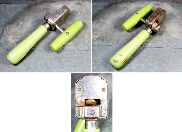 Antique Kitchen Tools - Set of 3 - Edlund Junior Can Opener & top-Off Can Opener Wooden Handle, Foley Opener with Plastic Handle