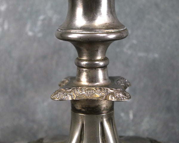 Vintage Pewter Candlestick | Ornate Candlestick | Holiday Table Decor | Grape Themed Candlestick