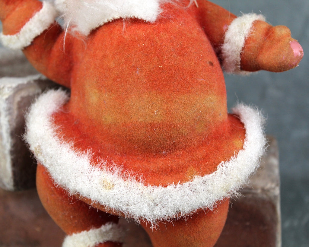 Vintage Large Santa Decoration - Felted Santa for Floral or