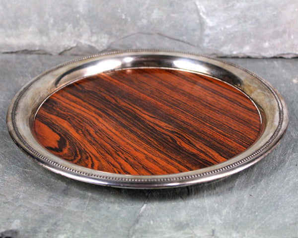 Sheffield Silver Plate and Formica Serving Tray - Gorgeous Mid-Century Tray - Perfect for Cocktails and Hors D'oeuvres