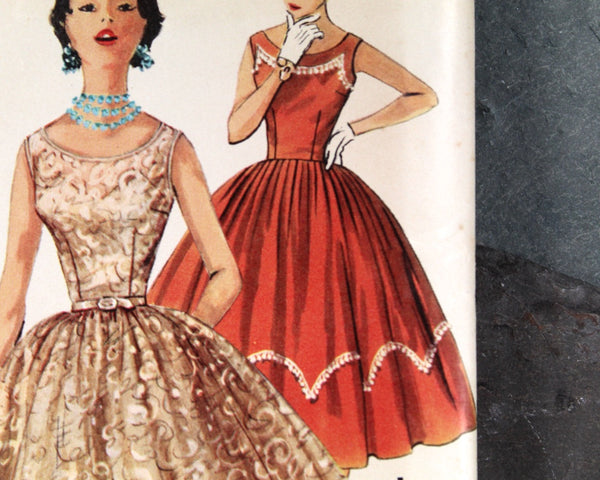 1953 Simplicity #1158 Dress Pattern | Size 16/Bust 34" | COMPLETE Cut Pattern in Original Envelope