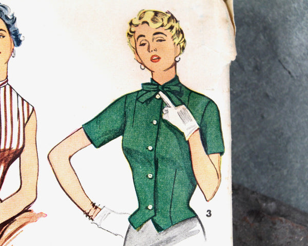 1950s Simplicity #4461 Blouse Pattern | Size 14/Bust 32" | COMPLETE Cut Pattern in Original Envelope