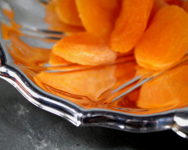 Divided Serving Dish - Silver-plate with Pewter Handle - Perfect for Nuts, Fruit, Candy - Autumn Table Decor