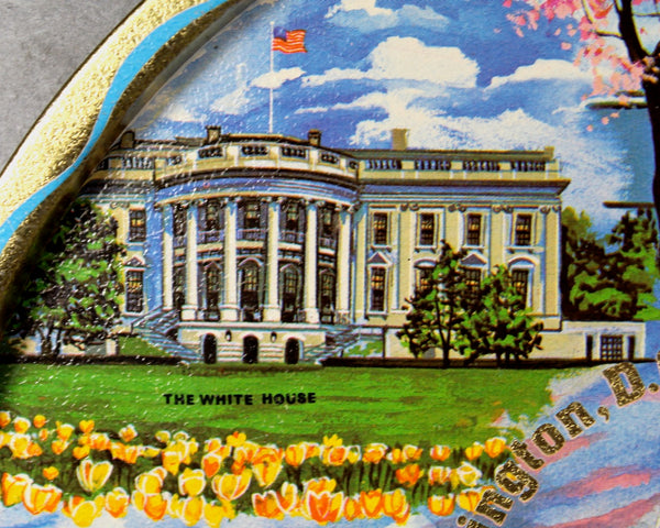 Washington D.C. Souvenir Tin Tray - Vintage Souvenir Tray from Washington D.C. - Circa 1960s