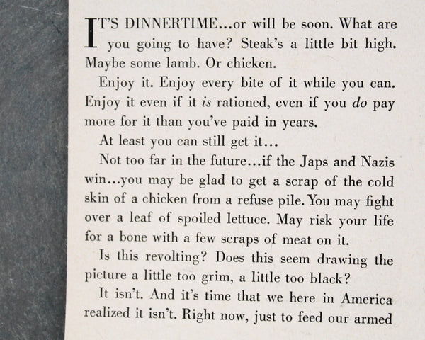 1943 Vintage American Locomotive Advertisement | World War II "It's Dinnertime in America" Ad | UNFRAMED Vintage Ad Page | Ty Mahon