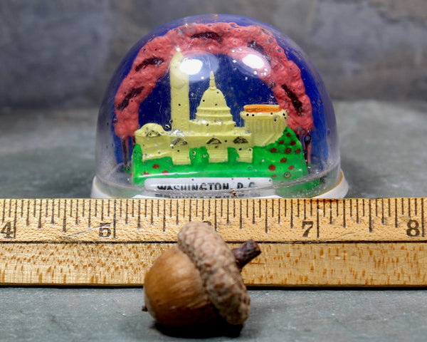 Vintage Washington DC Souvenir Snow Globe - Capital Building - Washington Monument - Cherry Blossoms