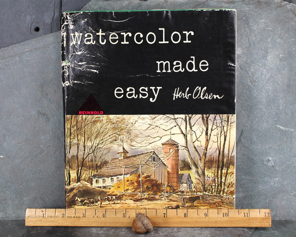 Watercolor Made Easy by Herb Olsen | 1965 | Fourth Printing | Vintage Watercolor Painting Instruction Book | Full-Color Illustrations