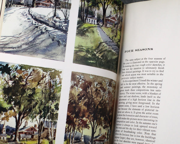 Watercolor Made Easy by Herb Olsen | 1965 | Fourth Printing | Vintage Watercolor Painting Instruction Book | Full-Color Illustrations
