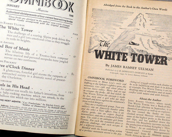 RARE! Omnibook Magazine, January 1946 Edition - Literary Magazine - Abridged Novels